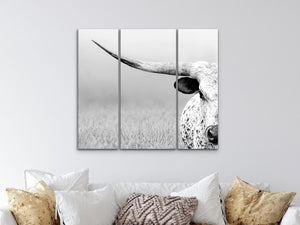 Cow triptych wall art – rustic Western split canvas photography by Debra Gail Fine Art