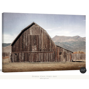 Old barn wall art canvas print – western decor by Debra Gail Fine Art