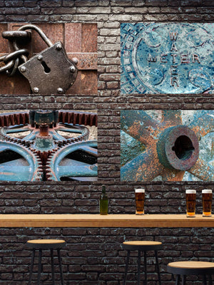 Vintage gears wall art – rustic industrial fine art photography by Debra Gail Fine Art