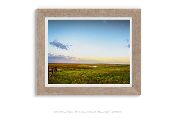 Debra Gail Fine Art Kansas Flint Hills Sunset Landscape - Farmhouse Wall Art