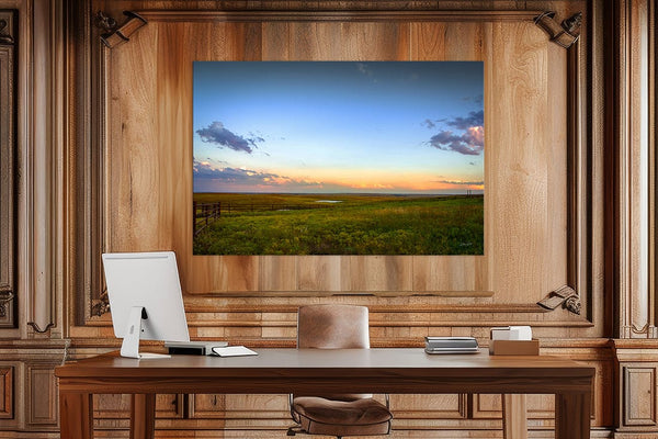 Debra Gail Fine Art Kansas Flint Hills Sunset Landscape - Farmhouse Wall Art