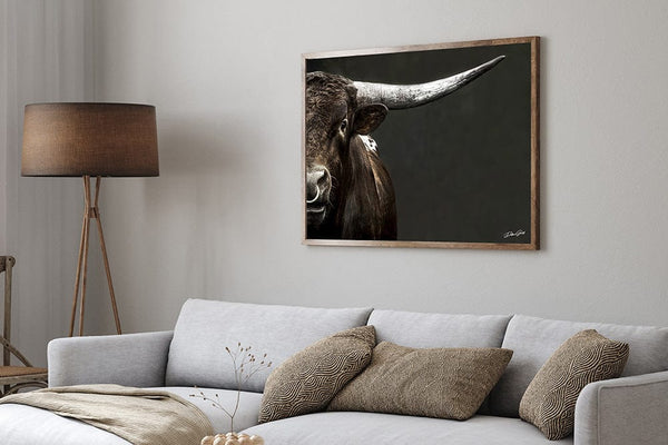 Debra Gail Fine Art Large Western Decor Longhorn Bull Art Print