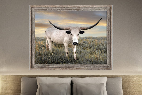 Debra Gail Fine Art Lone Star Western Decor Texas Longhorn Print Canvas