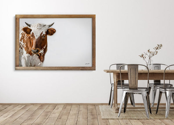 Debra Gail Fine Art Longhorn Calf Fine Art Print | Rustic Texas Longhorn Wall Art