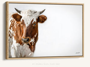Longhorn cow calf wall decor – rustic Western fine art print by Debra Gail Fine Art