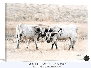 Debra Gail Fine Art Longhorn Canvas Wall Art in Neutral Farmhouse Colors