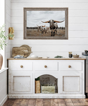 Longhorn wall decor – rustic Western fine art print by Debra Gail Fine Art