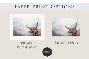 Texas Longhorn wall canvas barnwood framed Western fine art print by Debra Gail Fine Art