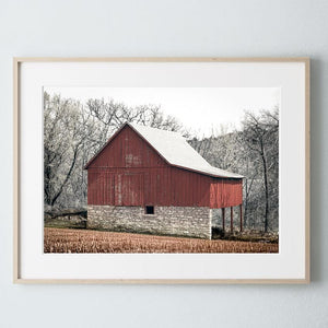 Rustic red barn wall art – Kansas prairie fine art photography by Debra Gail Fine Art