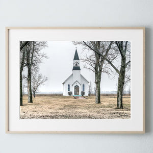 Old country church wall art – Kansas prairie fine art photography by Debra Gail Fine Art