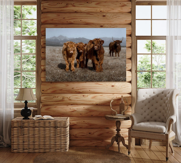 Debra Gail Fine Art NURSERY WALL ART - CUTE SCOTTISH HIGHLAND COW PRINT