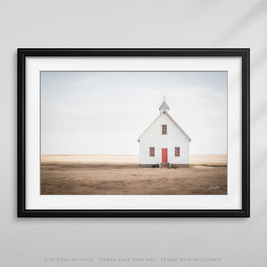 Old country church wall art – Kansas prairie fine art photography by Debra Gail Fine Art