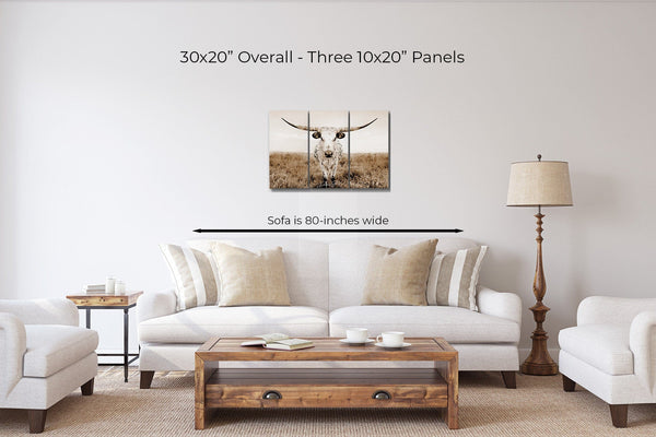 Debra Gail Fine Art OVERSIZED LONGHORN WALL ART - 3 PIECE CANVAS SET