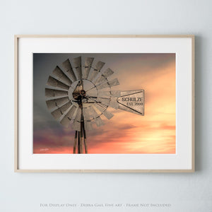 Debra Gail Fine Art Photo Print / 10x8 FAMILY CANVAS - PERSONALIZED WINDMILL ART