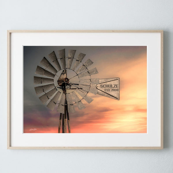 Debra Gail Fine Art Photo Print / 10x8 FAMILY CANVAS - PERSONALIZED WINDMILL ART