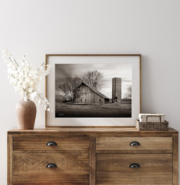 Debra Gail Fine Art Photo Print / 10x8 FARMHOUSE BARN WITH SILO LANDSCAPE PHOTO PRINT