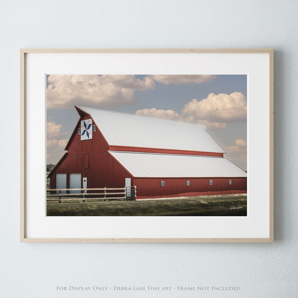 Debra Gail Fine Art Photo Print / 10x8 FARMHOUSE WALL ART - RUSTIC RED BARN LANDSCAPE PRINT