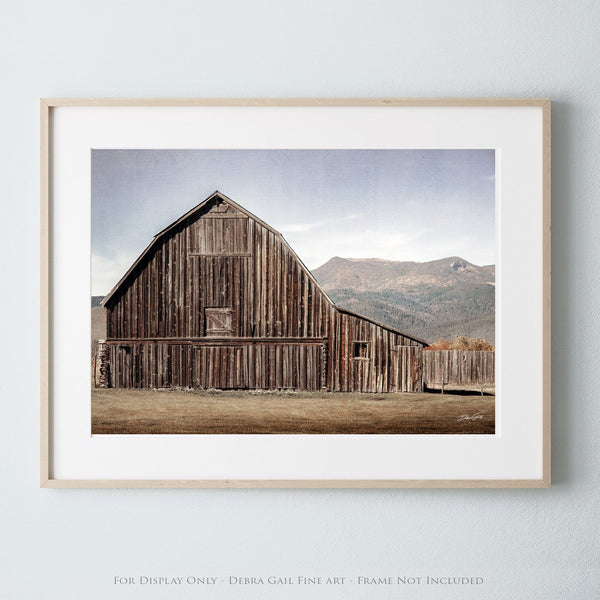 Debra Gail Fine Art Photo Print / 10x8 IDAHO BROWN BARN LANDSCAPE PRINT - FARMHOUSE DECOR