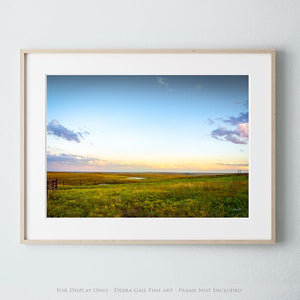 Debra Gail Fine Art Photo Print / 10x8 Kansas Flint Hills Sunset Landscape - Farmhouse Wall Art