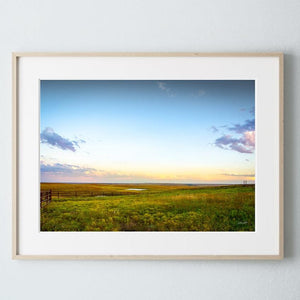 Kansas Flint Hills wall art canvas – sunrise prairie landscape photography by Debra Gail Fine Art