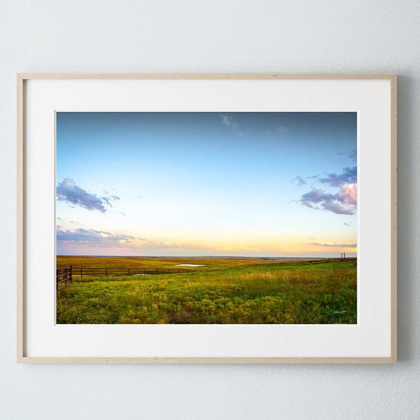 Debra Gail Fine Art Photo Print / 10x8 Kansas Flint Hills Sunset Landscape - Farmhouse Wall Art