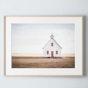 Old country church wall art – Kansas prairie fine art photography by Debra Gail Fine Art