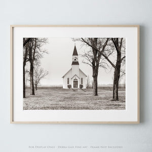 Old country church wall art – Kansas prairie fine art photography by Debra Gail Fine Art