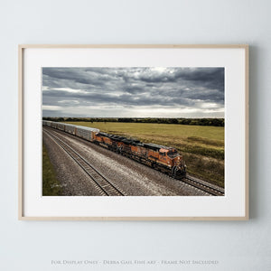 Vintage train wall art – rustic railroad fine art print by Debra Gail Fine Art