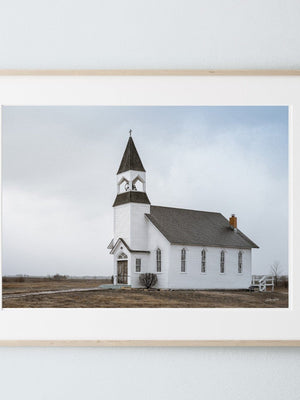 Old country church wall art – Kansas prairie fine art photography by Debra Gail Fine Art