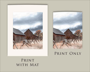 Old barn wall art canvas print – western rustic farmhouse decor