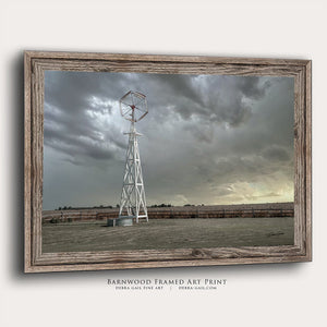 Windmill wall art – Great Plains landscape photography print by Debra Gail Fine Art