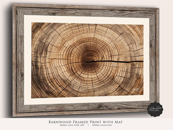 Debra Gail Fine Art Reclaimed Barnwood Framed Print / 10x8 Close Up of Tree Rings - Nature Inspired Decor No. 4496