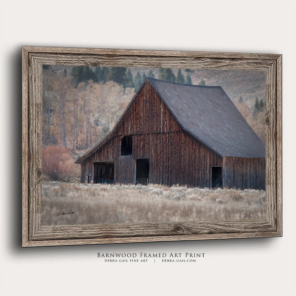 Debra Gail Fine Art Reclaimed Barnwood Framed Print / 10x8 FARMHOUSE LANDSCAPE - RUSTIC BARN IN FIELD