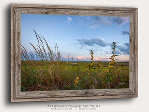 Kansas Flint Hills wall art – sunrise prairie landscape photography by Debra Gail Fine Art
