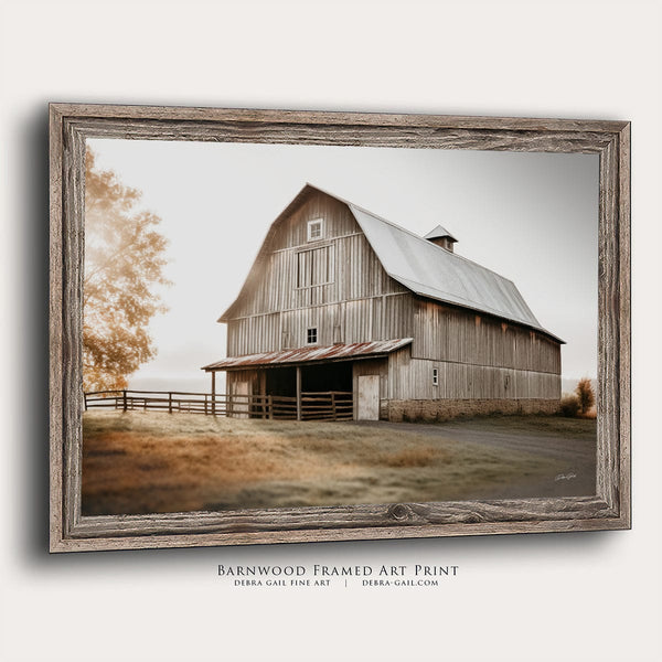 Debra Gail Fine Art Reclaimed Barnwood Framed Print / 10x8 RUSTIC BARN LANDSCAPE - FARMHOUSE DECOR