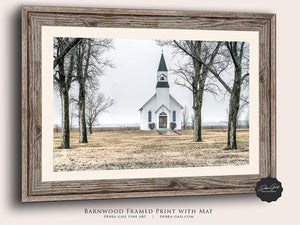 Old country church wall art – Kansas prairie fine art photography by Debra Gail Fine Art