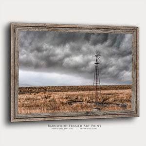 Windmill wall art – Great Plains landscape photography print by Debra Gail Fine Art