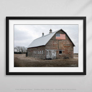 American flag barn wall art – patriotic rustic farmhouse decor by Debra Gail Fine Art
