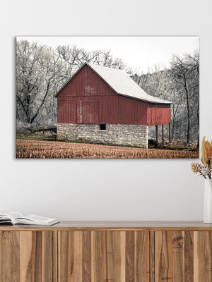Rustic red barn wall art – Kansas prairie fine art photography by Debra Gail Fine Art