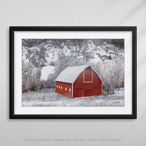 Old red barn wall art canvas print – farmhouse decor by Debra Gail Fine Art