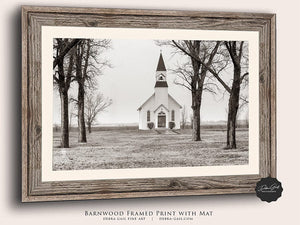 Old country church wall art – Kansas prairie fine art photography by Debra Gail Fine Art