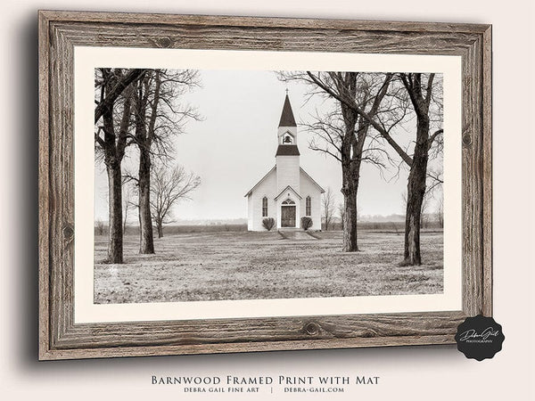 Debra Gail Fine Art SEPIA TONED KANSAS CHURCH - VINTAGE WALL ART PRINT