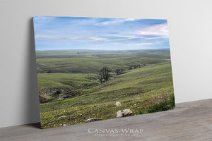 Kansas Flint Hills wall art canvas – sunrise prairie landscape photography by Debra Gail Fine Art