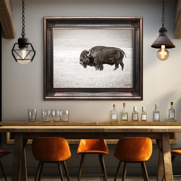 Debra Gail Fine Art SOLITARY BISON - FINE ART PHOTOGRAPHY PRINT RUSTIC WESTERN DECOR