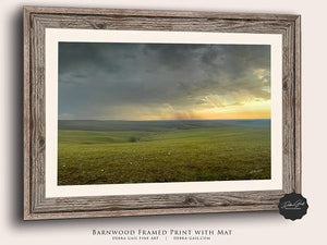 Kansas Flint Hills wall art – sunrise prairie landscape photography by Debra Gail Fine Art