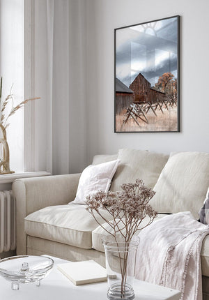 Old barn wall art canvas print – western rustic farmhouse decor