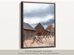Old barn wall art canvas print – western rustic farmhouse decor