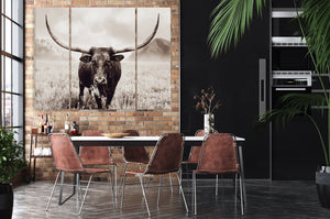 buffalo split panel triptych wall art – rustic Western canvas prints