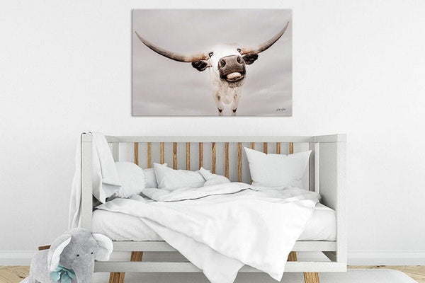 Debra Gail Fine Art Texas Longhorn Canvas Print - Farmhouse Nursery Art