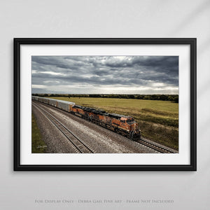 Vintage train wall art – rustic railroad fine art print by Debra Gail Fine Art